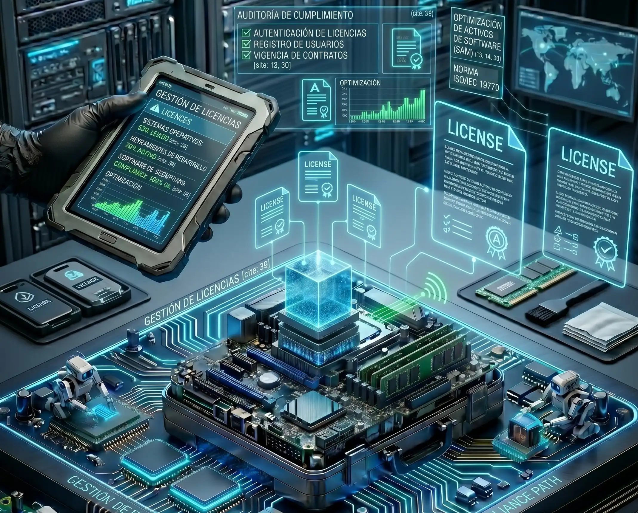 Gestión de licencias de software: Auditoría de cumplimiento y optimización de activos digitales con tecnología de ALFA Technologies.